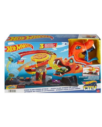 Set za igru Hot Wheels City - Zmija u pizzeriji, s kolicima - 1