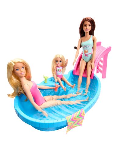 Set za igru Mattel Barbie - Barbie s bazenom i toboganom - 5