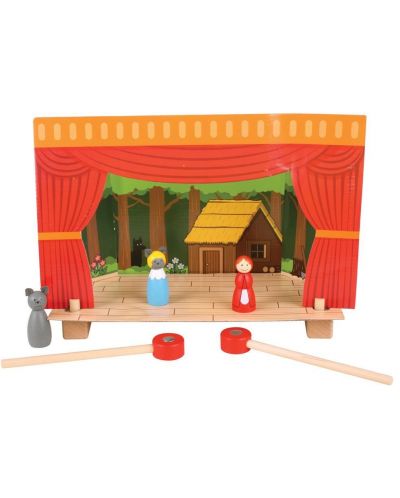 Set za igru Bigjigs – Magnetsko kazalište s drvenim figurama - 1