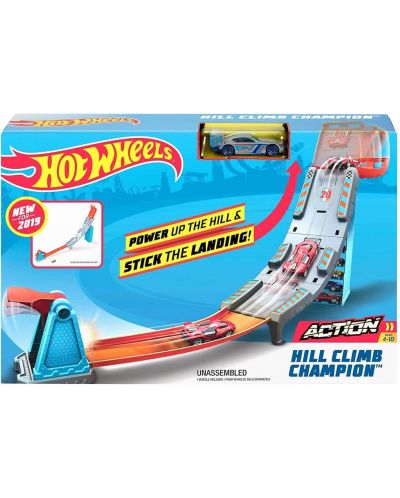 Set za igru Hot Wheels Action - Pista s lanserom, Hill Climb Champion - 1