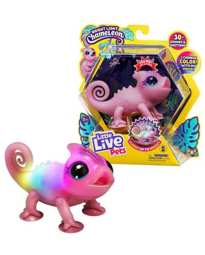 Interaktivna igračka Moose Little Live Pets - Kameleon, ružičasta - 3