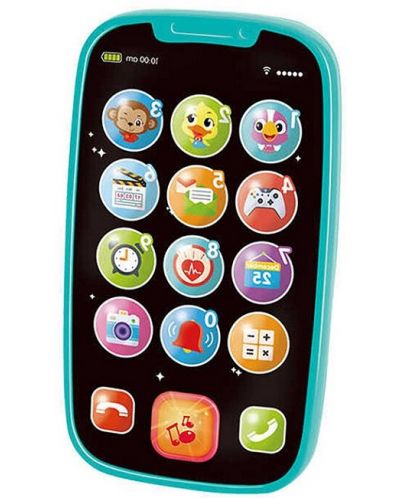 Interaktivna igračka Hola Toys - Moj prvi pametni telefon, plavi - 1