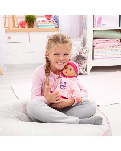 Interaktivna lutka Bayer First Words Baby - Ružičasta haljina s mišem, 38 cm - 3