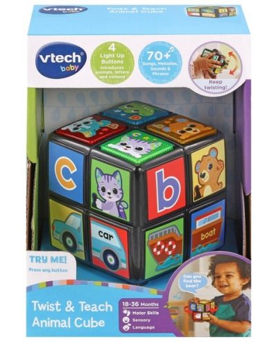 Interaktivna igračka Vtech - Vrti i uči, Animal Cube - 1