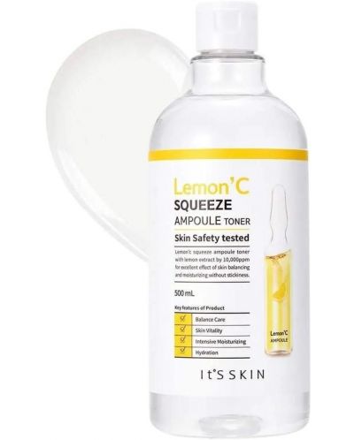 It's Skin Lemon C Set - Tonik za lice, 500 ml + Tamponi, 20 komada - 2