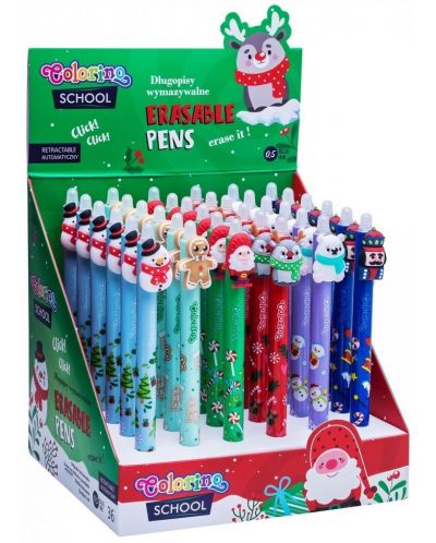 Brisiva kemijska olovka s gumicom Colorino - Christmas, asortiman - 2