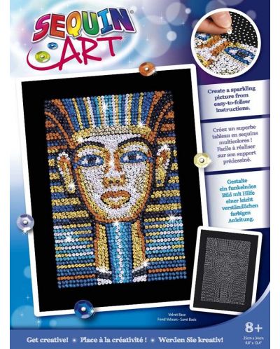 Kreativni set Sequin Art - Umjetnost šljokica, Tutankamon - 2