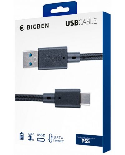 Kabel Nacon - Charge & Data USB-C Braided Cable 3 m (PS5) - 3