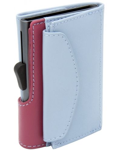 Držač kartice C-Secure - novčanik i pretinac za kovanice, plavi i ružičasti - 3