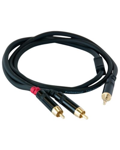 Kabel Master Audio - RCA351, 2x RCA/3.5mm, 1m, crni - 1