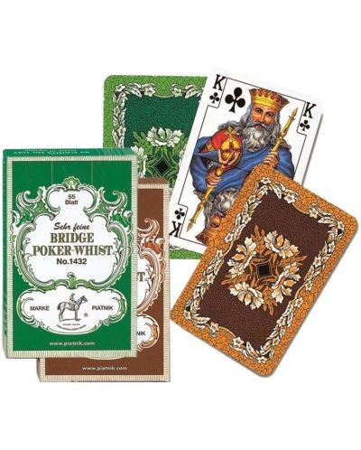 Karte za igranje Piatnik - model Bridge-Poker-Whist, smeđa boja - 1