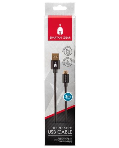 Kabel Spartan Gear - USB-microUSB, 3 m, crni - 2