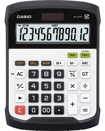 Kalkulator Casio - WD-320MT, 12-znamenkasti, Water-Protected, bijeli - 1