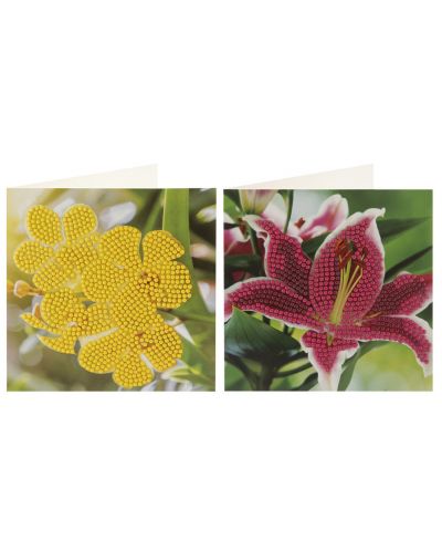 Kartice za slikanje perlama Grafix - Cvijeć, 2 komada, 13 х 13 cm - 3