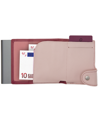 Držač kartice C-Secure - novčanik i pretinac za kovanice, ružičasto i ljubičasto - 3
