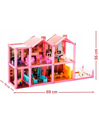 Kuća za lutke MalPlay - Lovely House sa 6 soba, namještajem i figurinama, 136 dijelova - 9