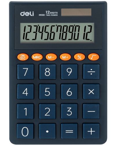 Kalkulator Deli - EM130, džepni, 12 dgt, tamnoplavi - 1