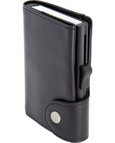 Držač kartice C-Secure - novčanik i pretinac za kovanice, crni - 1
