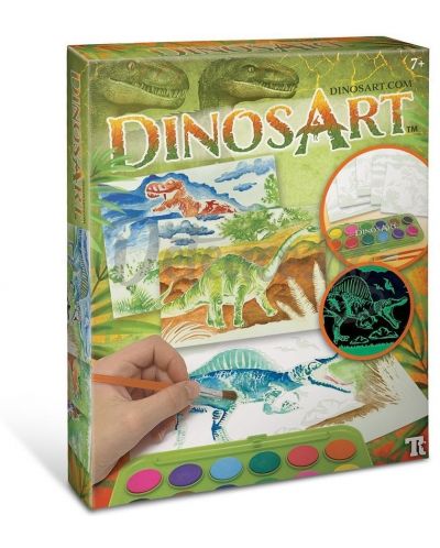 Slike za bojanje  DinosArt  - Dinosauri, s vodenim bojama - 1