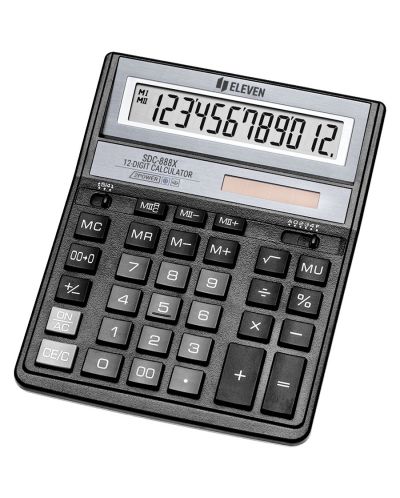 Kalkulator Eleven - SDC-888XBK, 12 znamenki, crni - 1