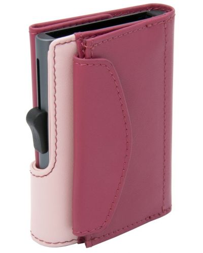 Držač kartice C-Secure - novčanik i pretinac za kovanice, XL, ružičasti i ljubičasti - 2