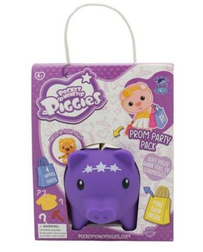 Kasica prasica Boti Pocket Money Piggies - Ljubičasta, s dodacima - 1