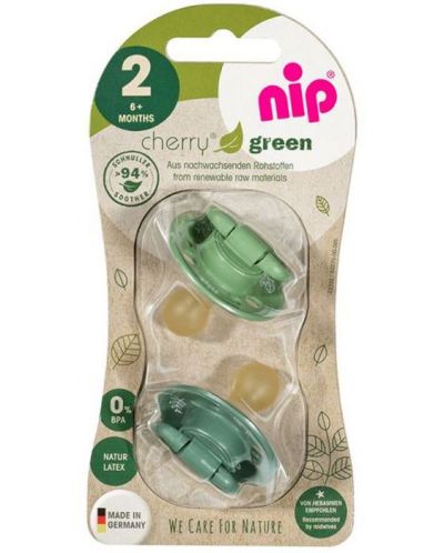 Dude varalice od kaučuka NIP Green - Cherry, zelene, 6 m+, 2 komada - 6