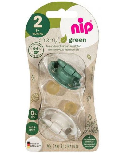 Dude varalice od kaučuka NIP Green - Cherry, zelena i bež, 6 m+, 2 komada - 7