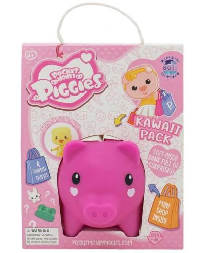 Kasica prasica Boti Pocket Money Piggies - Ružičasta, s dodacima - 1