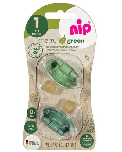 Dude varalice od kaučuka NIP Green - Cherry, zelene, 0-6 m, 2 komada - 7