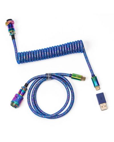 Kabel tipkovnice Keychron - Blue Colorful Premium , USB-C/USB-C, plavi - 1