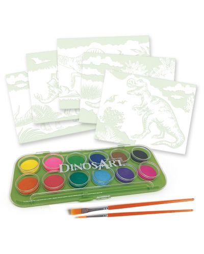 Slike za bojanje  DinosArt  - Dinosauri, s vodenim bojama - 2