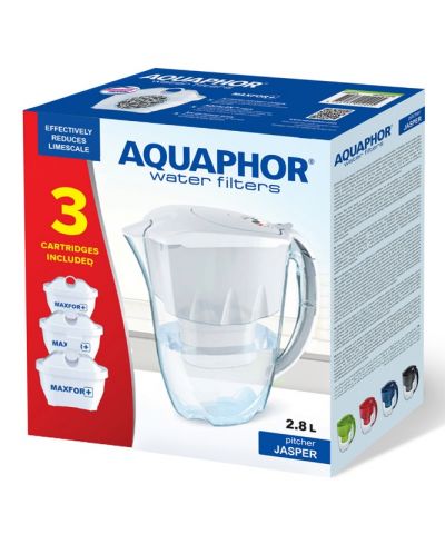 Vrč za vodu Aquaphor - Jasper, 190067, 3 filtera, 2.8 l, bijeli - 1