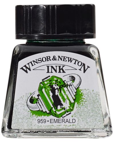 Tinta za kaligrafiju Winsor & Newton - Smaragdno zelena, 14 ml - 1