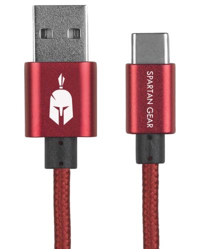 Kabel Spartan Gear – Type C USB 2.0, 2m, crveni - 1