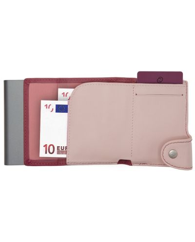 Držač kartice C-Secure - novčanik i pretinac za kovanice, XL, ružičasti i ljubičasti - 3