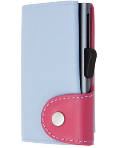 Držač kartice C-Secure - novčanik i pretinac za kovanice, plavi i ružičasti - 1