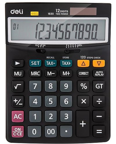 Kalkulator Deli Core - E1630, 12 dgt, crni - 1