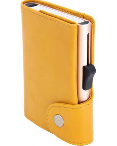 Držač kartice C-Secure - novčanik i pretinac za kovanice, XL, žuti - 1