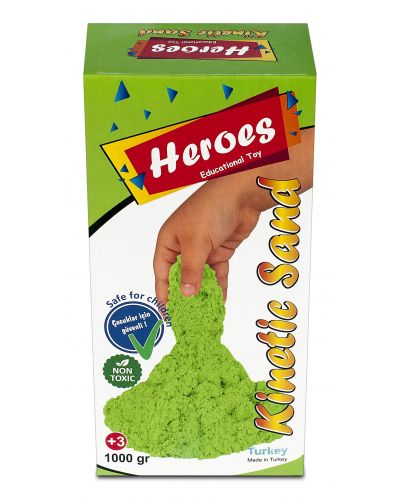 Kinetički pijesak u kutiji Heroes – Zelena boja, 1000 g - 1