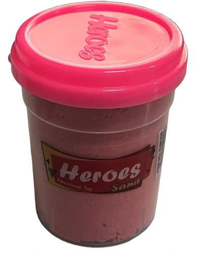 Kinetički pijesak Heroes – S figuricom na poklopcu, ružičasti, 200 g - 1