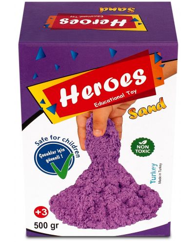 Kinetički pijesak u kutiji Heroes - Ljubičaste boje, 500 g - 1