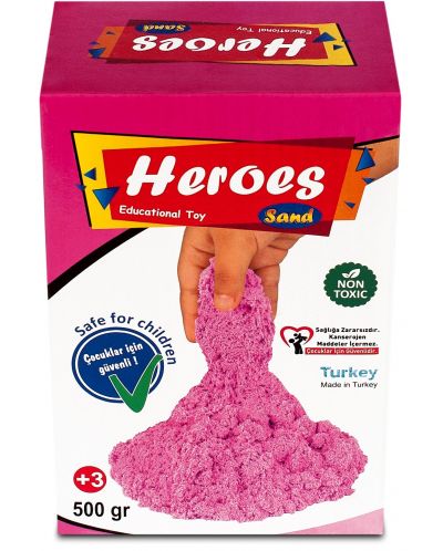 Kinetički pijesak u kutiji Heroes - Ružičasta boja, 500 g - 1