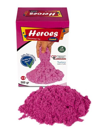 Kinetički pijesak u kutiji Heroes - Ružičasta boja, 500 g - 2