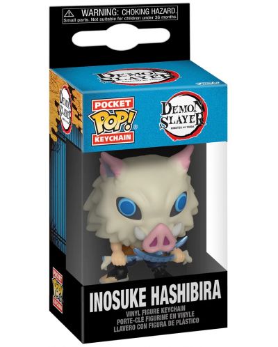 Privjesak za ključeve Funko Pocket POP! Animation: Demon Slayer - Inosuke Hashibira (With Swords) - 2