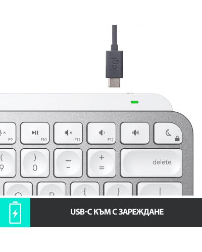 Tipkovnica Logitech - MX Keys Mini for Mac, bežična, siva - 8