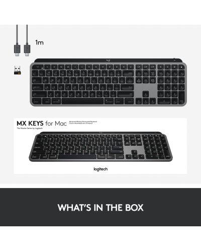 Tipkovnica Logitech - MX Keys For Mac, bežična, Space Grey - 13