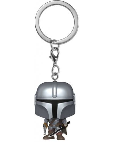 Privjesak za ključeve Funko Pocket POP! Television: The Mandalorian - The Mandalorian (With Darksaber) - 1