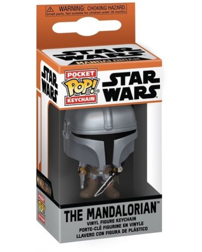 Privjesak za ključeve Funko Pocket POP! Television: The Mandalorian - The Mandalorian (With Darksaber) - 2