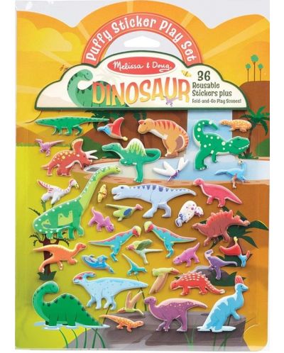 Knjižica s naljepnicama Melissa & Doug - Dinosauri, za višekratnu upotrebu - 1